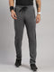 Men Polyester Blend Charcoal Solid Lower