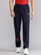 Mens Polyester Blend Navy Blue Solid Lower