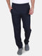 Mens Polyester Blend Navy Blue Self Design Lower