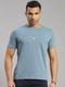 Men Cotton Blend Blue Printed Round Neck T-Shirt