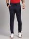 Men Polyester Blend Navy Blue Solid Jogger