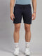 Men Cotton Blend Navy Blue Solid  Short