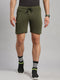 Men Cotton Blend Olive Solid  Short