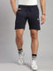 Men Cotton Blend Navy Blue Solid  Short