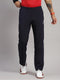 Men Polyester Blend Navy Blue Solid Lower