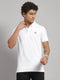 Men Cotton Blend White Solid T-Shirt
