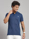 Men Cotton Blend Denim Solid T-Shirt