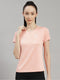 Women Polyester Blend Peach Solid Top