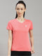 Women Polyester Blend Coral Solid Top