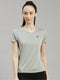 Women Polyester Blend Grey Solid Top