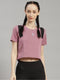 Women Polyester Blend Mauve Solid Top