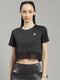 Women Polyester Blend Charcoal Solid Top