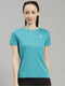 Women Polyester Blend Terquoise Blue Solid Top