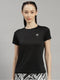 Women Polyester Blend Black Solid Top