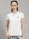 Women Polyester Blend White Solid T-Shirt