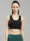 Women Polyester Blend Black Solid Sports Bra
