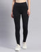 Women Black Solid Regular Fit Trackpant