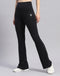 Women Black Solid Regular Fit Trackpant