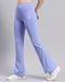 Women Blue Solid Regular Fit Trackpant