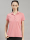 Women Polyester Blend Pink Solid T-Shirt