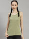 Women Polyester Blend Green Solid Top