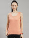 Women Polyester Blend Peach Solid Top
