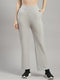 Women Cotton Blend Grey Solid Track Pant