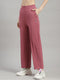 Women Cotton Blend Rose Gold Solid Track Pant