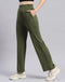 Women Olive Solid Regular Fit Trackpant