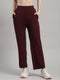 Women Cotton Blend Coffee Brown Solid Track Pant