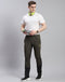 Men Olive Self Design Regular Fit Lower