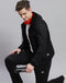 Men Black Printed Hooded Full Sleeve Tracksuit