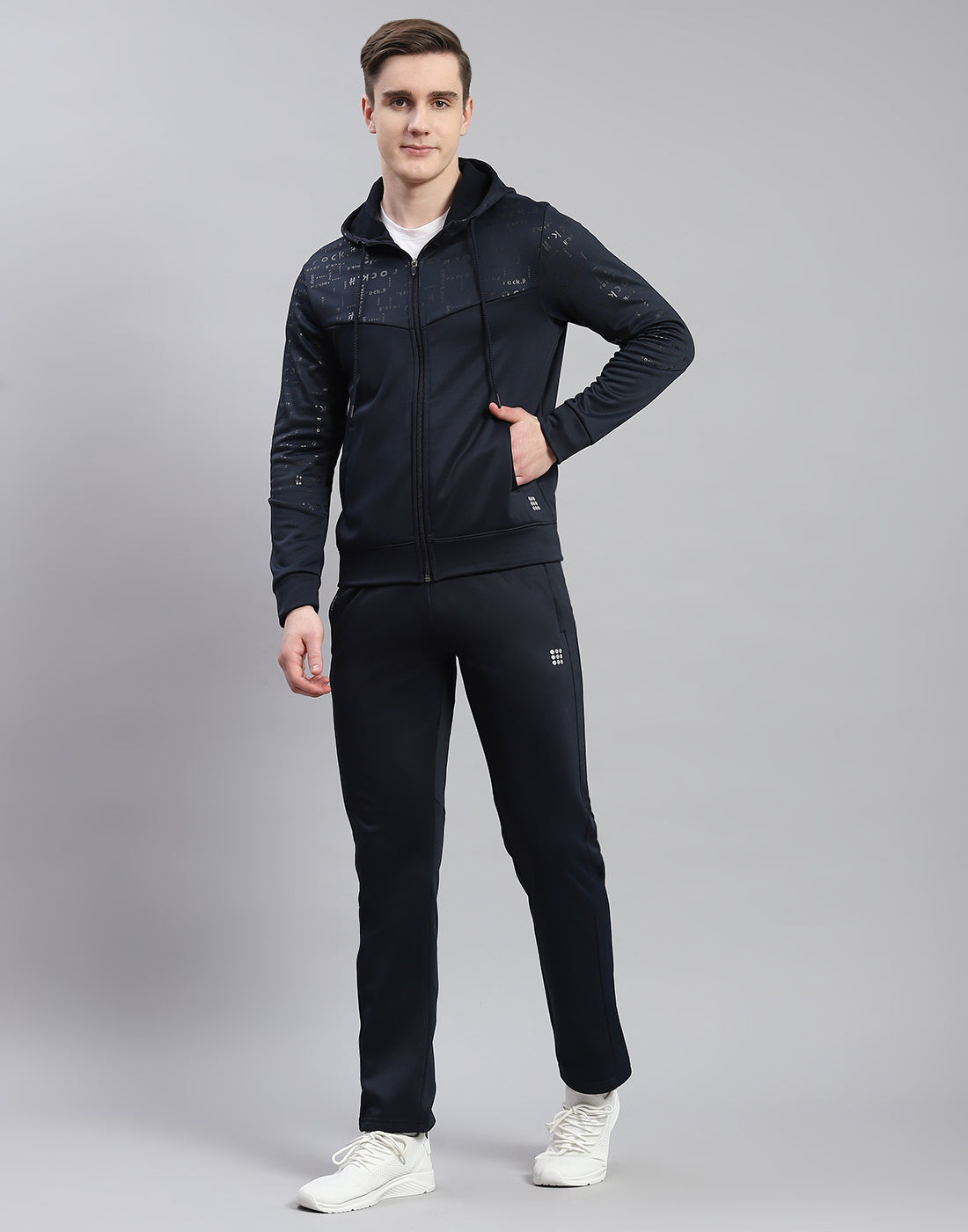 Buy Rock Navy Blue Printed Hooded Full Sleeve Tracksuit Online in India Rock Rockit