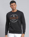 Men Black Solid Round Neck Full Sleeve Sweatshirt
