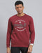 Men Maroon Solid Round Neck Full Sleeve Sweatshirt