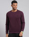 Men Maroon Solid Round Neck Full Sleeve Sweatshirt