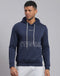 Men Navy Blue Printed Hooded Full Sleeve Sweatshirt