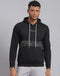 Men Black Printed Hooded Full Sleeve Sweatshirt
