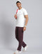 Men Maroon Solid Regular Fit Lower