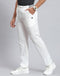 Men White Solid Regular Fit Lower