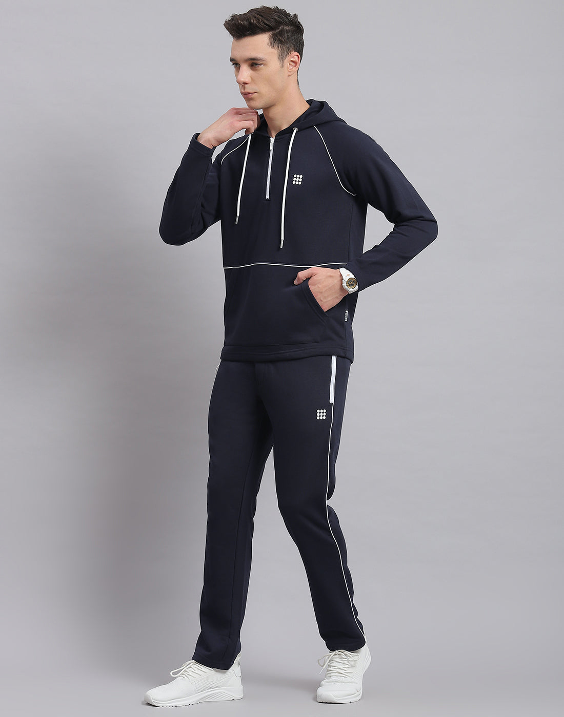 Buy Rock Navy Blue Solid Hooded Full Sleeve Tracksuit Online in India Rock Rockit