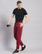 Men Maroon Solid Regular Fit Trackpant