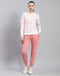 Women Pink Printed Round Neck Full Sleeve Cords Set