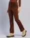 Women Brown Solid Regular Fit Lower