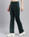 Women Green Solid Regular Fit Lower