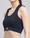 Women Navy Blue Solid Sports Bra
